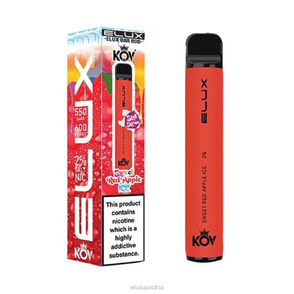 Elux Vape Amazon - Elux Bar Einweg-Vaporizer der Sweet-Serie süßes rotes Apfeleis VV808