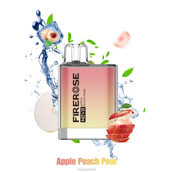 Elux Shop Österreich - Elux Firerose Nova 600 Züge Einweg-Vaporizer Apfel, Pfirsich, Birne VV8017